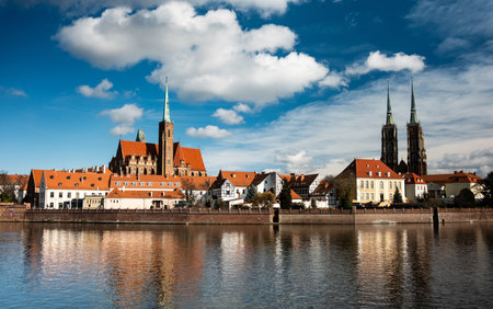 Stunning View Of The Main Attractions On Cathedral Island In Wroclaw