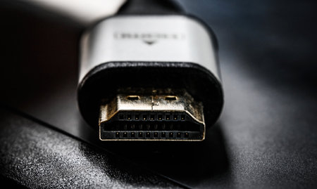 HDMI connector close up viewの写真素材