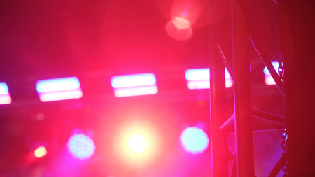 Stage Lights Illuminate The Rock Concert Atmosphere At A Music Concert Showの写真素材