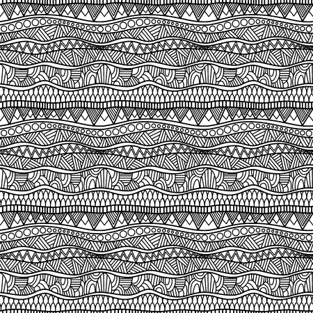 ethnic ornament with lines, rings and curlsのイラスト素材