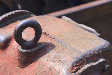 The eye a bolt on a reducer also served for raising of the mechanism.の写真素材
