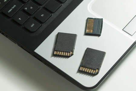 Various memory card for for camera computer and laptopの写真素材