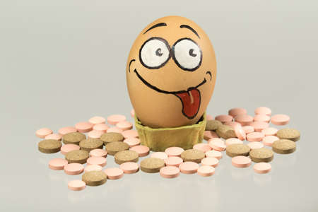 Anti anxiety pills and happy egg face