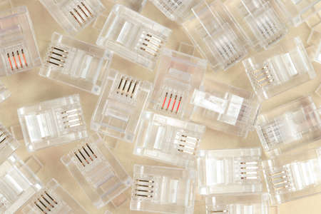 Top view of Transparent ethernet internet rj-45 connectorsの写真素材