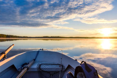 South Savo lake,early morning fishing trip.の写真素材