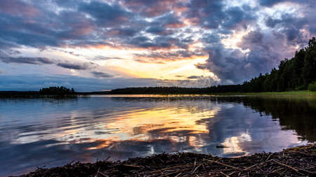 Southern Finland lake landscape.の写真素材