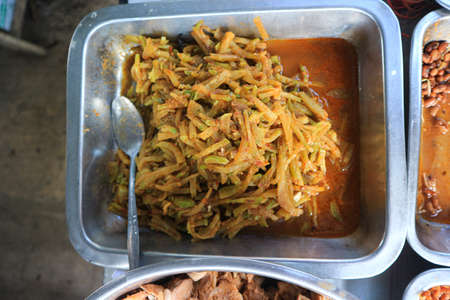 Fried noodle thai food in street food market,Thailandの写真素材