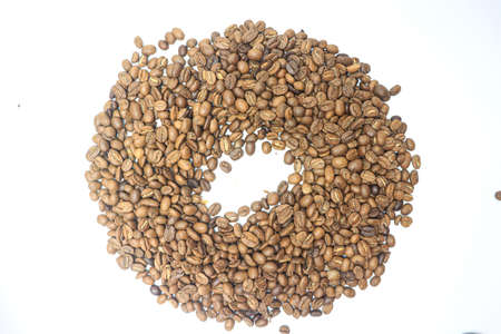 Coffee beans on a white background. Coffee beans on a white background.の写真素材