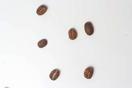 Coffee beans on a white background. Coffee beans on a white background.の写真素材
