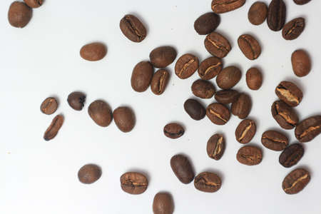 Coffee beans on a white background. Coffee beans on a white background.の写真素材
