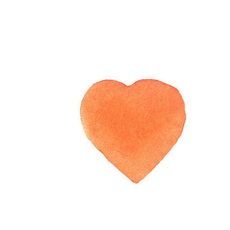Red - Orange Watercolor Heart, watercolor illustrationの写真素材