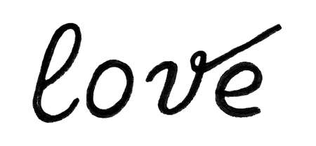 Love. Modern calligraphy. Brush painted letters, hand-drawn lettering illustration template. Poster...