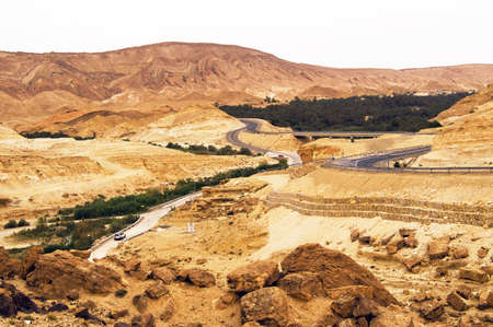 Mountain roads in Sahara, Tunisia の写真素材