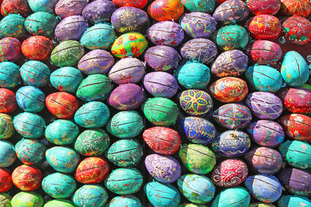 UKRAINE, KIEV - OCTOBER 22: The fragment of the sphere sculpture of 3000 paint Easter eggs made by children and gifted to Kiev Pechersk Lavra on October 22, 2011 in Kiev, Ukraineのeditorial素材