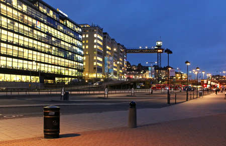 Office building in Sodermalm, Stockholm, Sweden in the eveningのeditorial素材