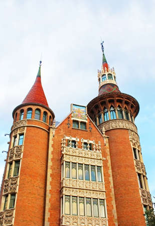 Casa de les Punxes in Barcelona  The historical building in Modernism style was built 1902 - 1905 and designed by architect Josep Puig i Cadafalchのeditorial素材