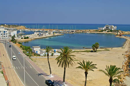 Quay in Monastir, Tunisiaの写真素材