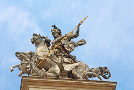 Statue on front part of the St  George Cathedral, Lviv, Ukraineの写真素材