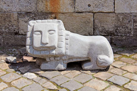 Statue of little lion in Lviv, Ukraine