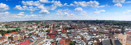 Panorama of Lviv from City hall, Ukraineの写真素材
