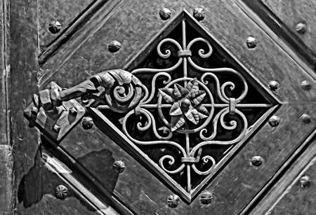 Old wooden doorの写真素材