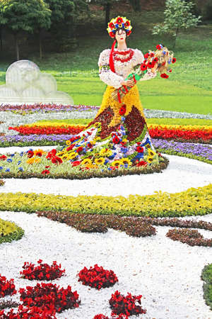 Annual traditional 59 flower exhibition \\\\\\\"One country\\\\\\\" timed to the Independence Day, celebrated on August 24, 2014  in Kyiv, Ukraineのeditorial素材