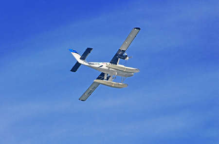 Seaplane TC-SBO of Seabird airlines  landing to Halic estuary. Seabird airlines have 10 destinations with 4 fleet sizeのeditorial素材