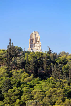 Philopappus hill and monument at Athens, Greeceの写真素材