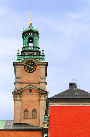 Saint Nicholas (Storkyrkan) Bell Tower, Stockholm, Swedenの写真素材