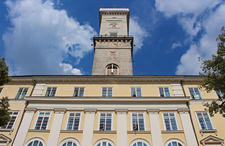 Lviv City Hall on the Rynok Square. The building of City Hall was built in 1827-1835 by project of architects Y. Markle, F. Thresher or Treter, A. Vondrashek.のeditorial素材
