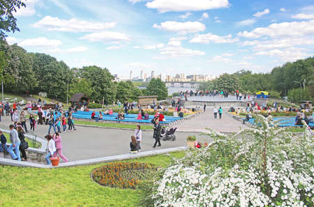Flower exhibition at Spivoche Pole  in Kyiv, Ukraine. Flower exhibition is devoted to the...