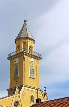 Roman Catholic Cathedral of the Exaltation of the Holy Cross XIII century, Berehove, Ukraineの写真素材