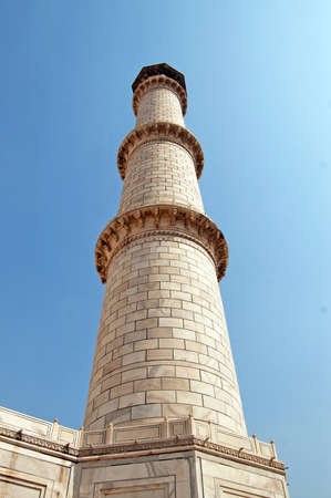 Minaret of Taj Mahal in Agra, Indiaの写真素材