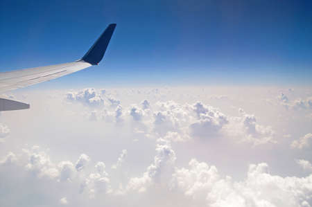 The view from the plane of the cloud vertical formation over the Himalaya mountains, Nepalの写真素材