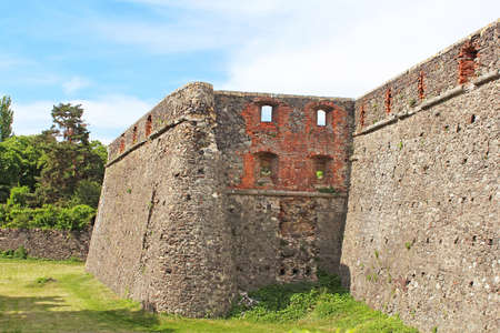 Walls of medieval Uzhhorod Castle in Ukraineの写真素材