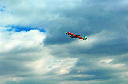 Airplane UR-WRK Wind Rose Aviation Airbus A320-212 taking off the Boryspil airport, Ukraineのeditorial素材