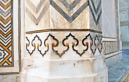 Taj Mahal building details at Agra, Uttar Pradesh, Indiaの写真素材