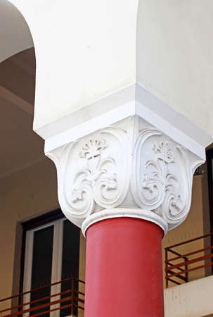 Column of apartment houses in Thessaloniki city, Greeceの写真素材