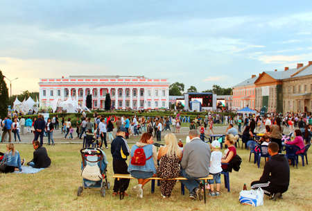Unidentified people take part in OperaFestTulchyn, international opera open air festival, was held in Tulchyn on the territory of Potocki Palace, Vinnytsia region, Ukrainealace, Vinnytsia region, Ukraineのeditorial素材