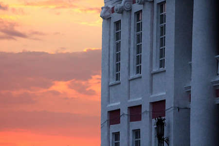 Ancient palace of the Polish tycoons Potocki in Tulchyn, Ukraine on the sunsetの写真素材