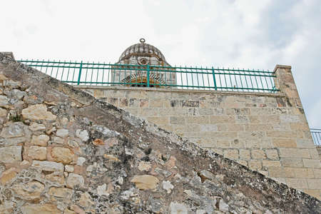 Part of church of the Sepulchre of Saint Mary, also Tomb of the Virgin Mary, a Christian tomb in the Kidron Valley, at the foot of Mount of Olives, in Jerusalem, Israelの写真素材