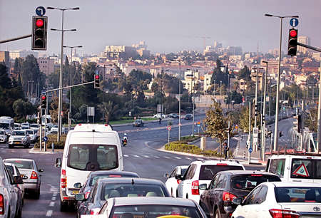 Traffic in Jerusalem, Israelのeditorial素材