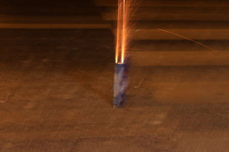 Fireworks explosion on a pedestrian crossing