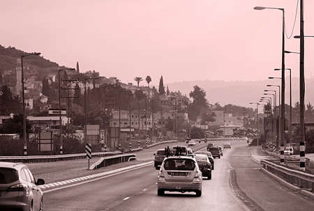 View of road in Israel in the morningのeditorial素材