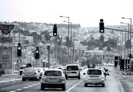 View of road in Israel in the morning