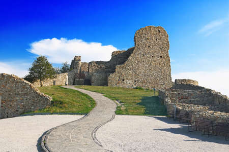 Ruins of Devin castle near city Bratislava, Slovakia. Dev n castle is one of the oldest castles in...
