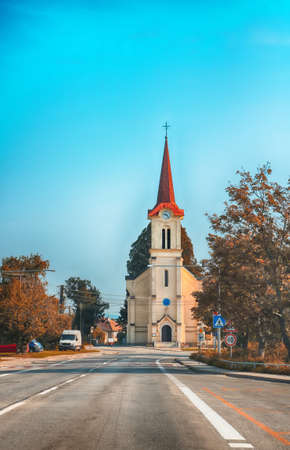 Roman Catholic church in Dubova village, Pezinok District, Slovakiaの写真素材