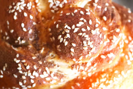 Fresh twisted buns with sesame seeds in the early morning. Morning sunshineの写真素材