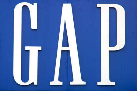 KYIV, UKRAINE - JULY 04, 2020: GAP store in DREAMTOWN shopping mall. It is an American worldwide clothing and accessories retailer. Gap was founded in 1969 by Donald Fisher and Doris F. Fisher and is headquartered in San Francisco, Californiaのeditorial素材