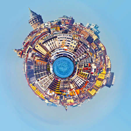 360 degree of cityscape and skyline of Istanbul, Turkeyの写真素材